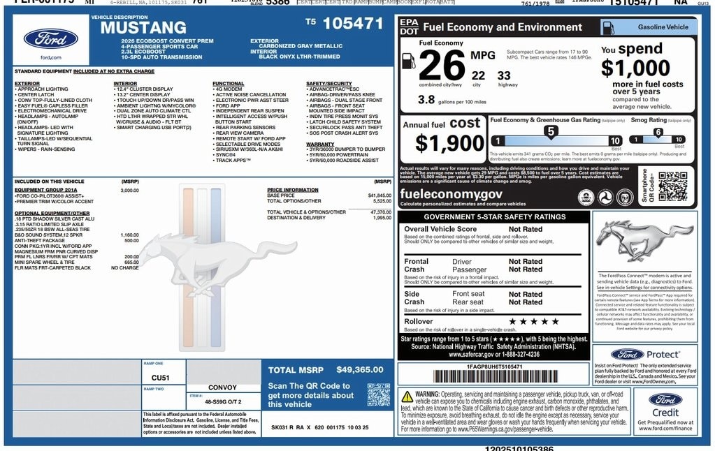 2026 Ford Mustang EcoBoost Premium's photo