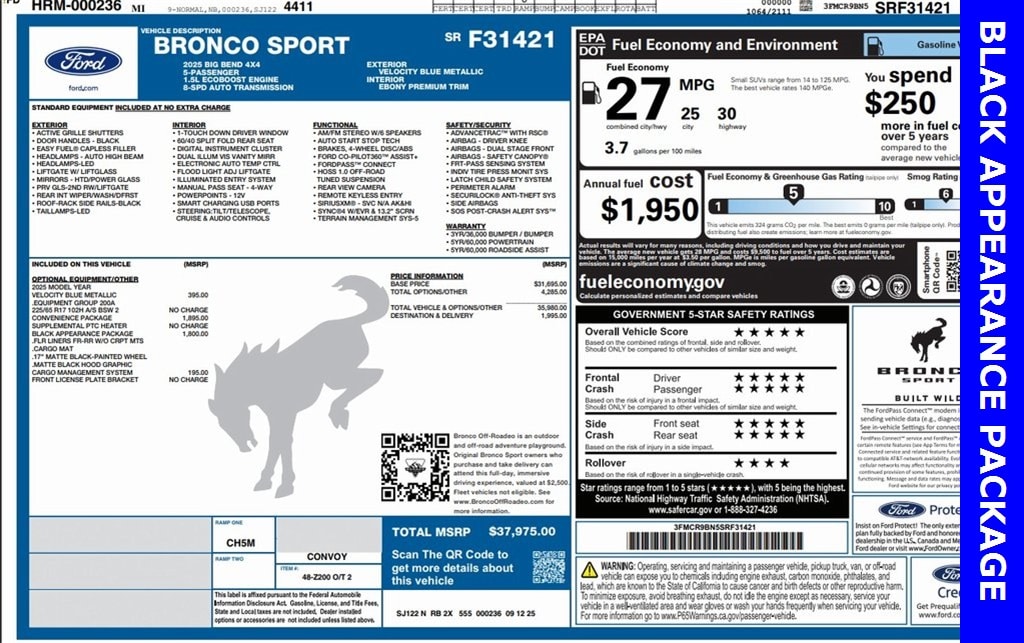 New 2025 Ford Bronco Sport Big Bend SUV