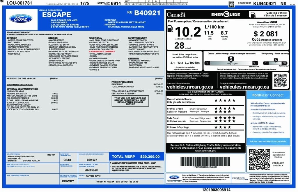 Used 2019 Ford Escape SEL SUV