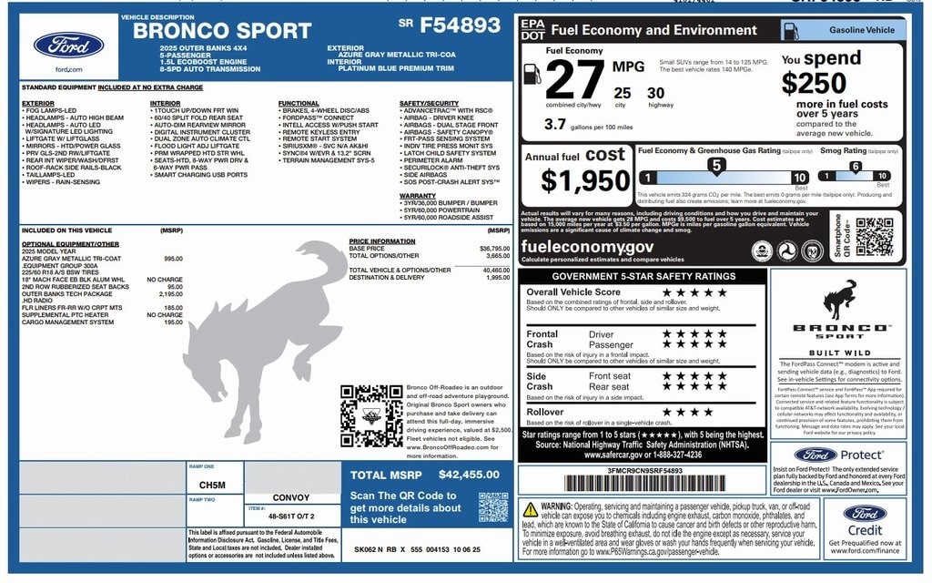 2025 Ford Bronco Sport Outer Banks's photo