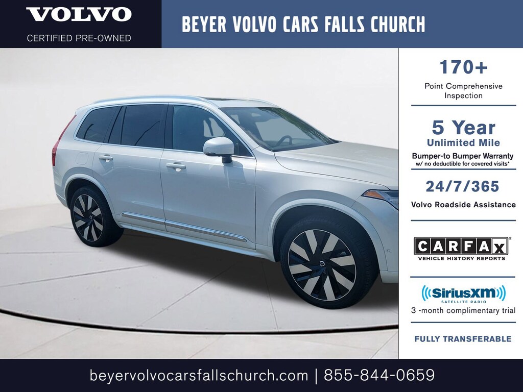 Certified 2024 Volvo XC90 Recharge Plug-In Hybrid T8 Plus Bright 7-Seater SUV