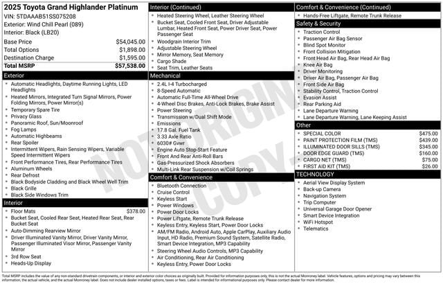 2025 Toyota Grand Highlander 6