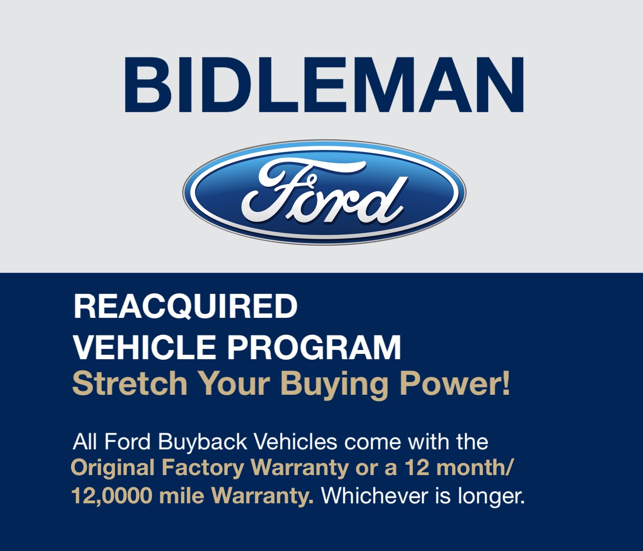 Ford Reacquired Vehicles Program in NY Bidleman Ford RAV