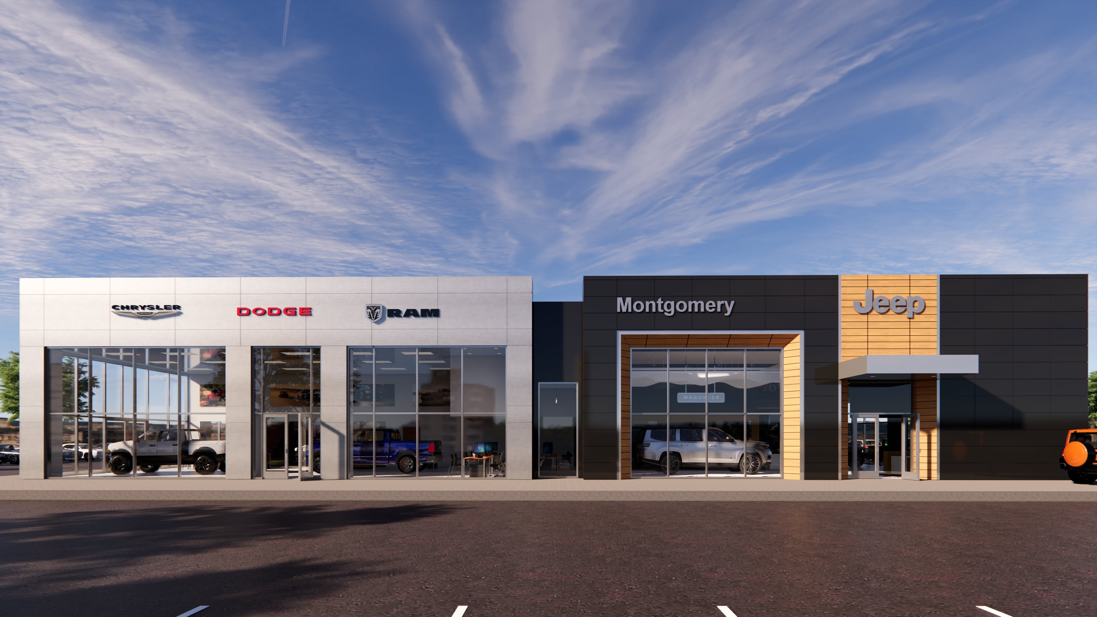 montgomery cdjr new storefront rendering