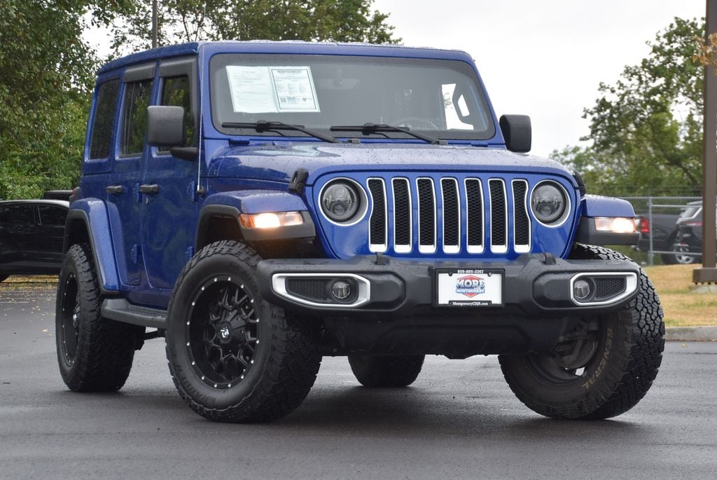 Used 2019 Jeep Wrangler Unlimited Sahara with VIN 1C4HJXEGXKW571154 for sale in Nicholasville, KY