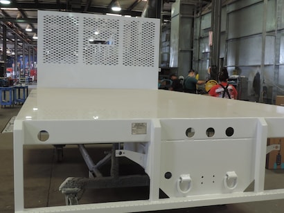 Freshly painted platform body.