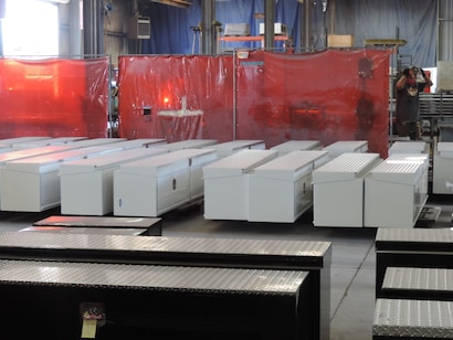 Truck boxes fabricated and ready for assembly.