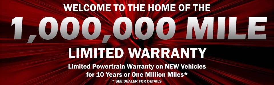 Million Mile Warranty on new Chrysler Dodge Jeep & Ram vehicles near Cookeville TN