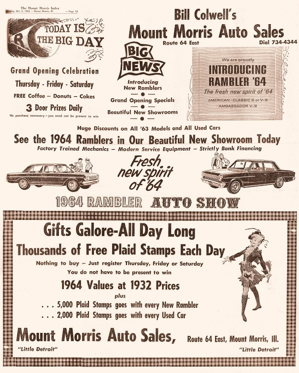 1963 Rambler announcement ad from Bill Colwell Sr.'s dealership