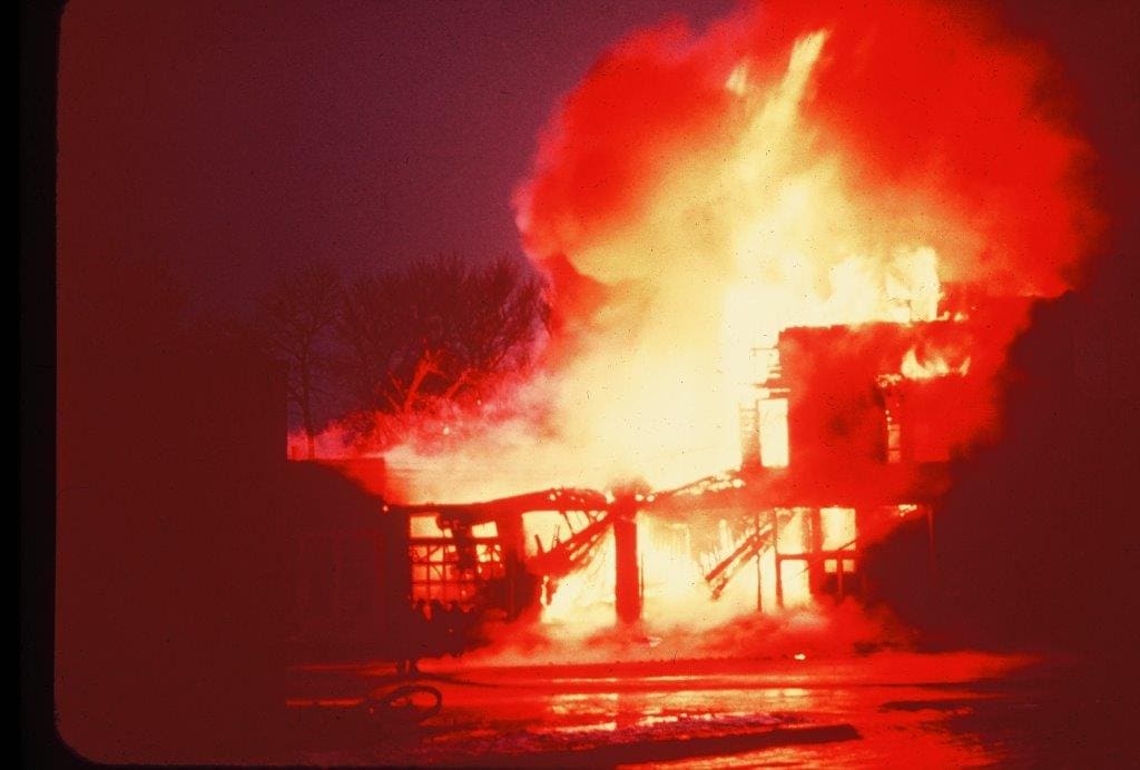 The 1959 fire that destroyed the downtown Hudson Ford dealership