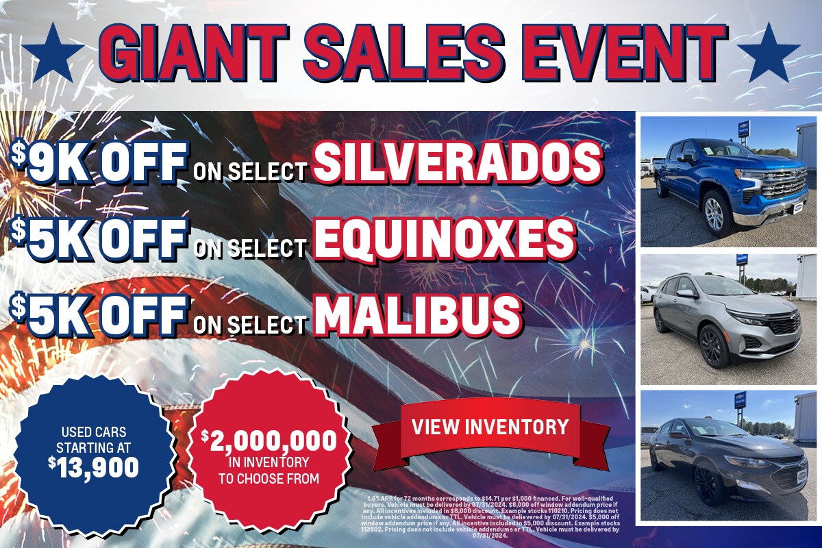 New Chevrolet and Used Car Dealer Serving Gladewater Bill Dickason