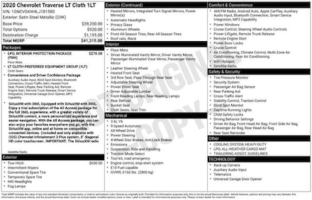 2020 Chevrolet Traverse LT SUV