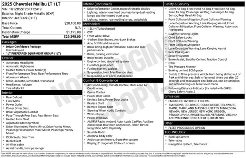 Used 2025 Chevrolet Malibu LT Sedan