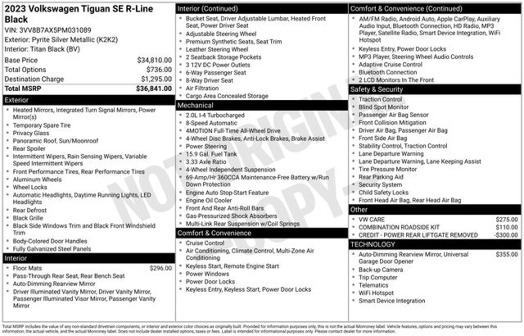 Used 2023 Volkswagen Tiguan 2.0T SE R-Line Black SUV