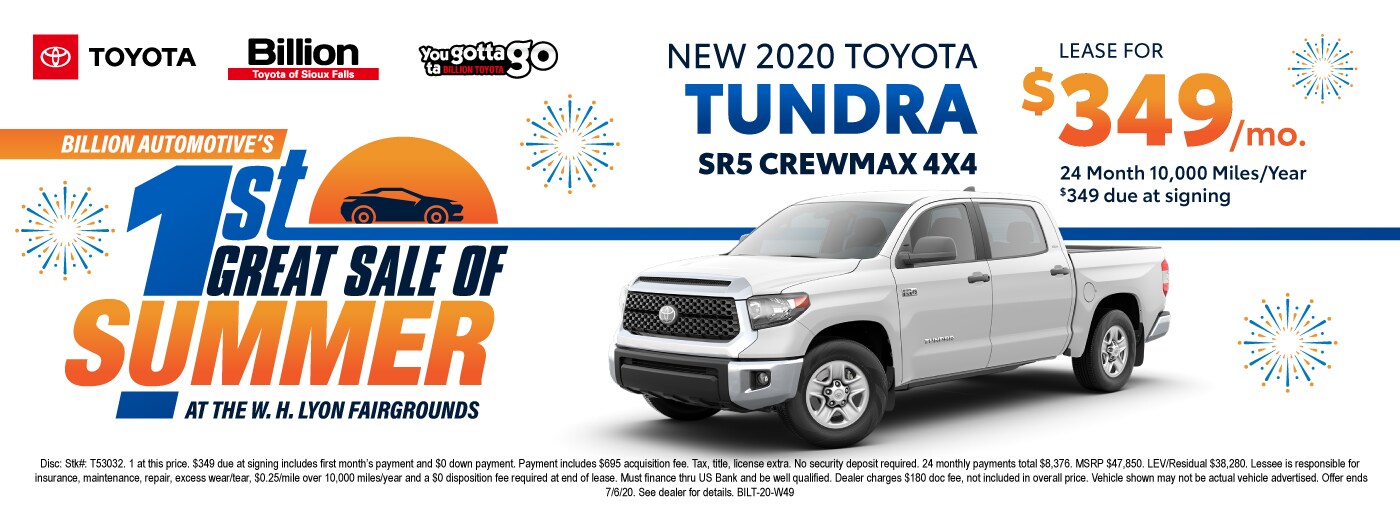 Billion Toyota New Toyota dealership in Sioux Falls, SD 57106 near