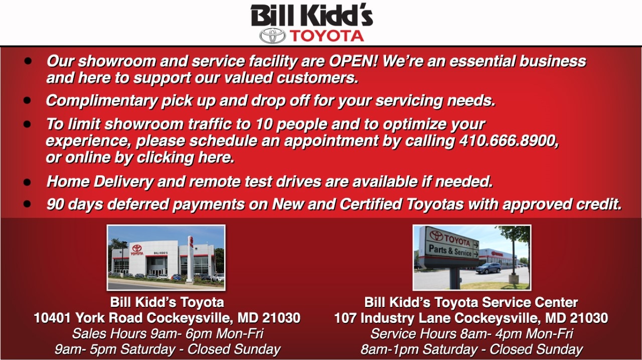 Bill Kidd's Timonium Toyota New Toyota & Used Car Dealer Near Baltimore