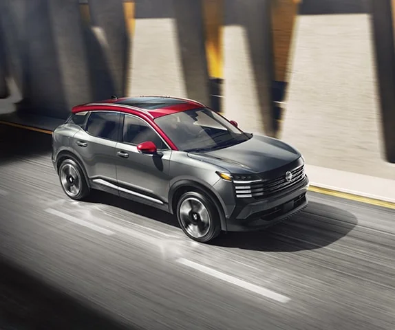 Nissan Kicks in a two-tone paint scheme, the subcompact crossover with a 2.0-liter engine and CVT