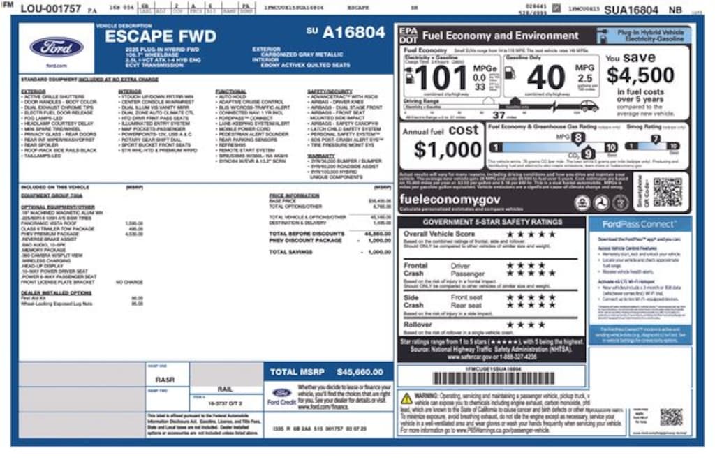 New 2025 Ford Escape Base SUV