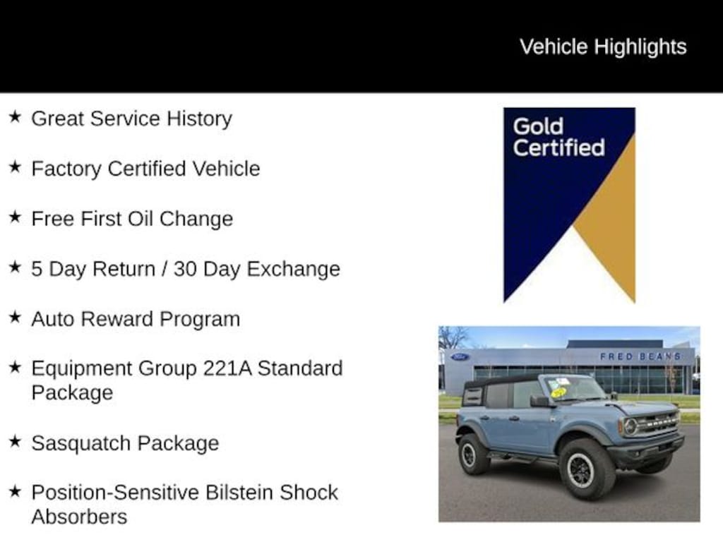 Certified 2023 Ford Bronco Big Bend SUV