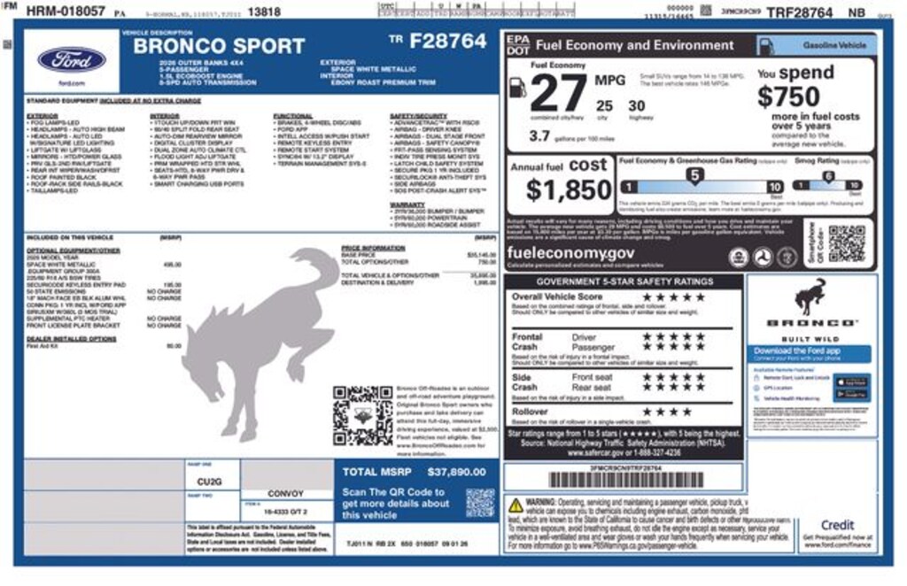 New 2026 Ford Bronco Sport Outer Banks SUV