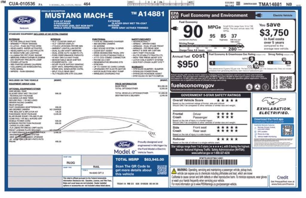 New 2026 Ford Mustang Mach-E GT SUV