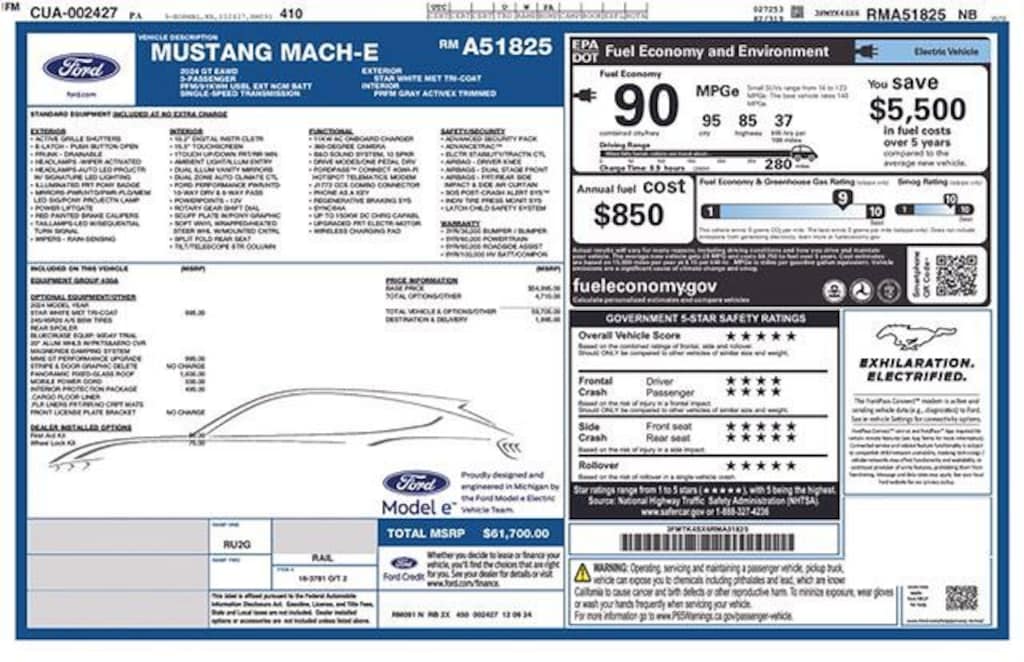 New 2024 Ford Mustang Mach-E GT SUV