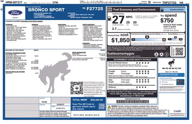 New 2026 Ford Bronco Sport Outer Banks SUV