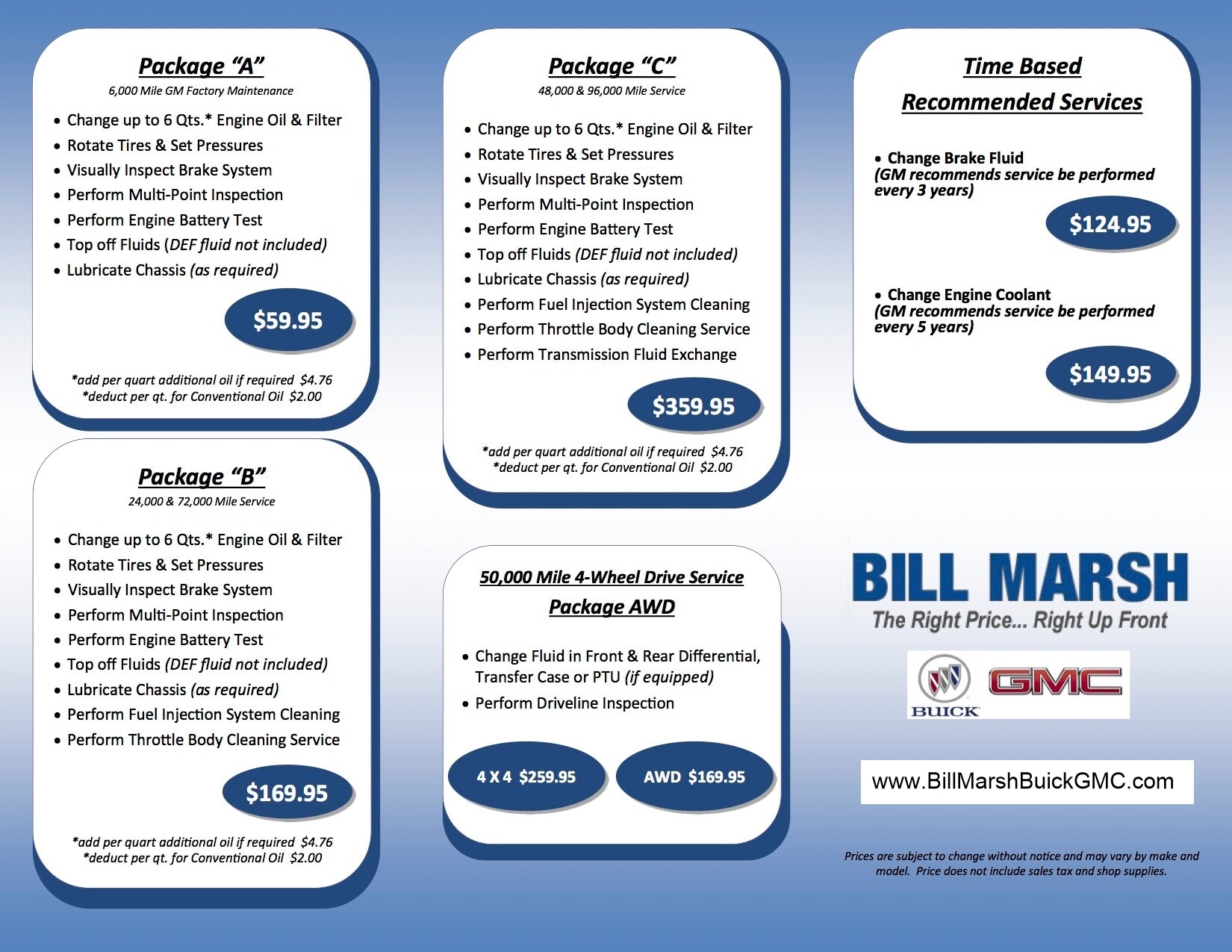 Maintenance Schedule | Bill Marsh Buick GMC