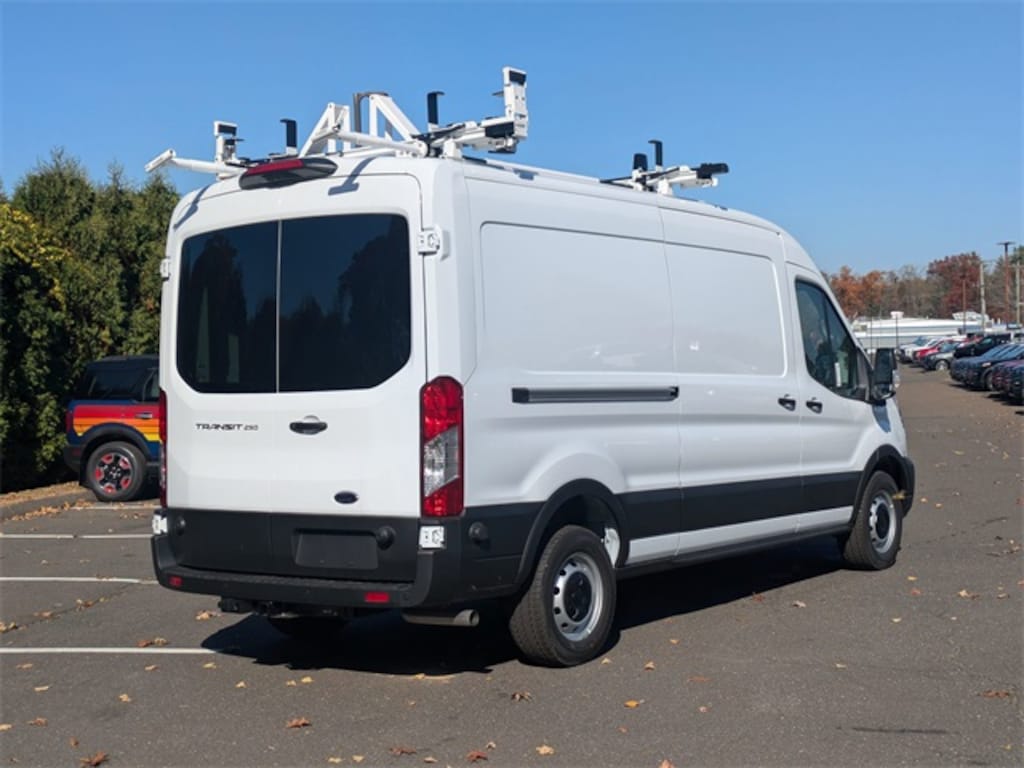 New 2024 Ford Transit Cargo Van w/ Electrical Contractors Upfit Van Medium Roof Van