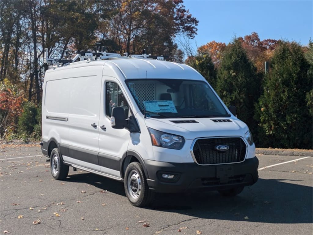 New 2024 Ford Transit Cargo Van w/ Electrical Contractors Upfit Van Medium Roof Van
