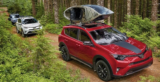 red Toyota RAV4