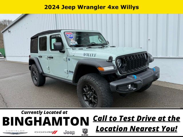 Used 2024 Jeep Wrangler 4xe Willys 4XE with VIN 1C4RJXN67RW128238 for sale in Binghamton, NY