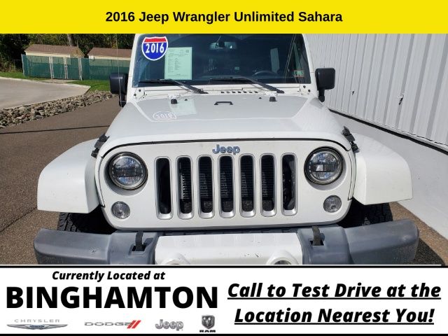 Used 2016 Jeep Wrangler Unlimited Sahara with VIN 1C4BJWEG3GL218490 for sale in Binghamton, NY