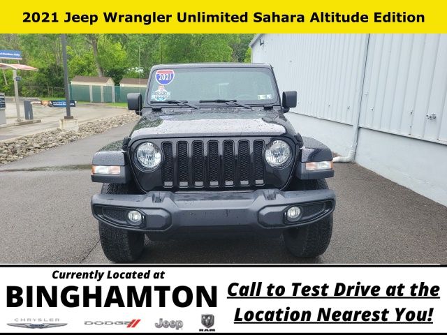 Used 2021 Jeep Wrangler Unlimited Sahara Altitude with VIN 1C4HJXEN6MW791702 for sale in Binghamton, NY