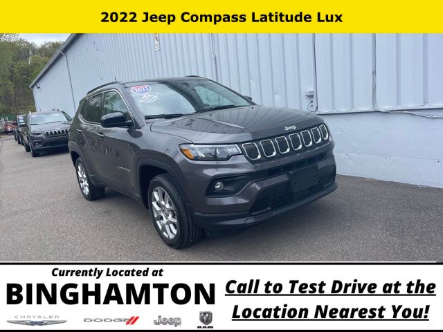 Used 2022 Jeep Compass Latitude Lux with VIN 3C4NJDFB7NT175214 for sale in Binghamton, NY