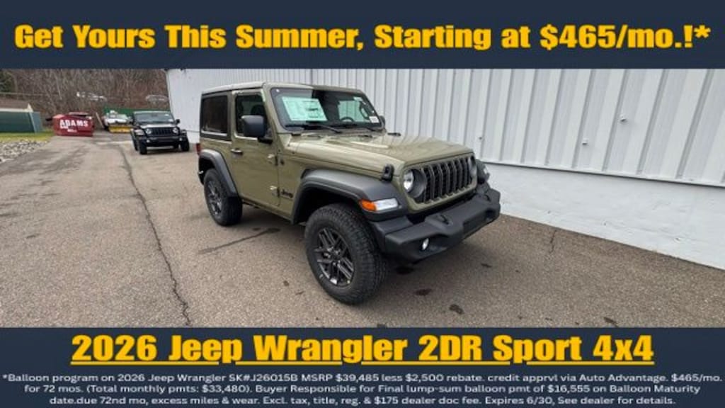 New 2026 Jeep Wrangler Sport S Sport Utility