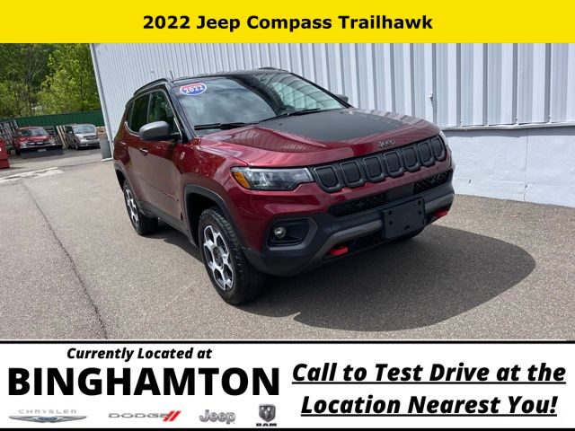 Used 2022 Jeep Compass Trailhawk with VIN 3C4NJDDB2NT150885 for sale in Binghamton, NY