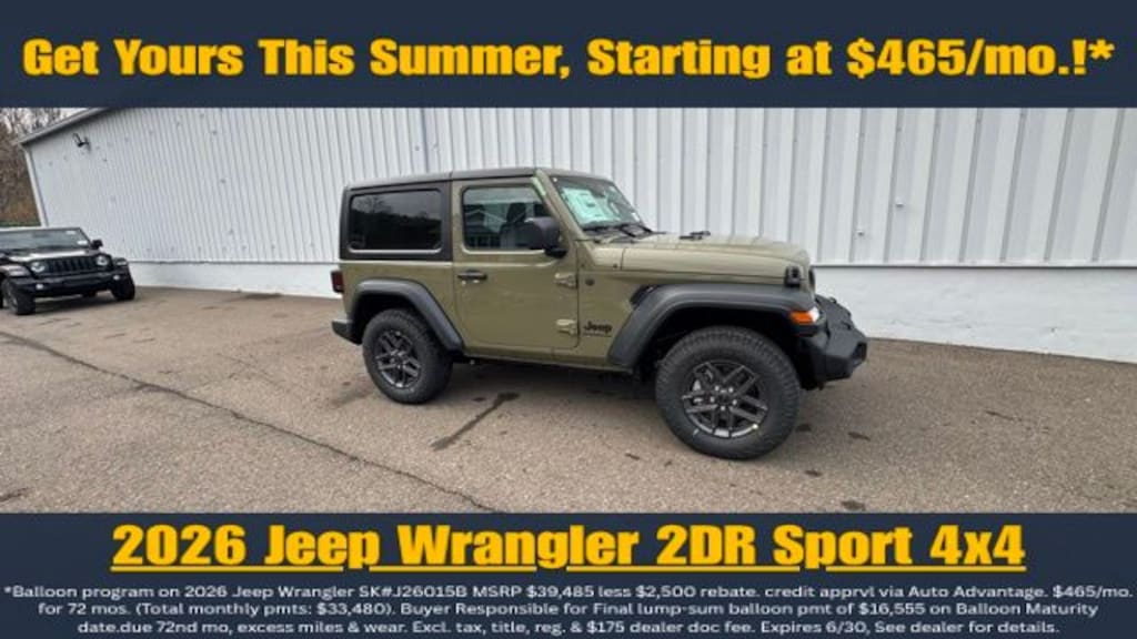 New 2026 Jeep Wrangler Sport S Sport Utility