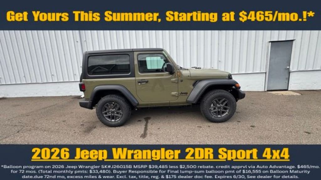 New 2026 Jeep Wrangler Sport S Sport Utility
