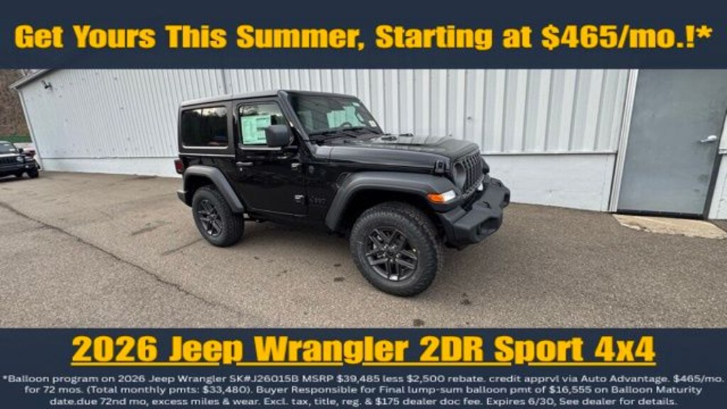 New 2026 Jeep Wrangler Sport S Sport Utility
