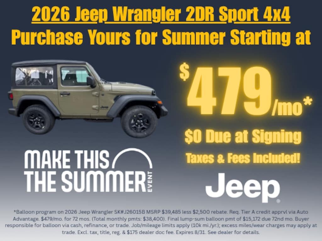 New 2026 Jeep Wrangler Sport Sport Utility