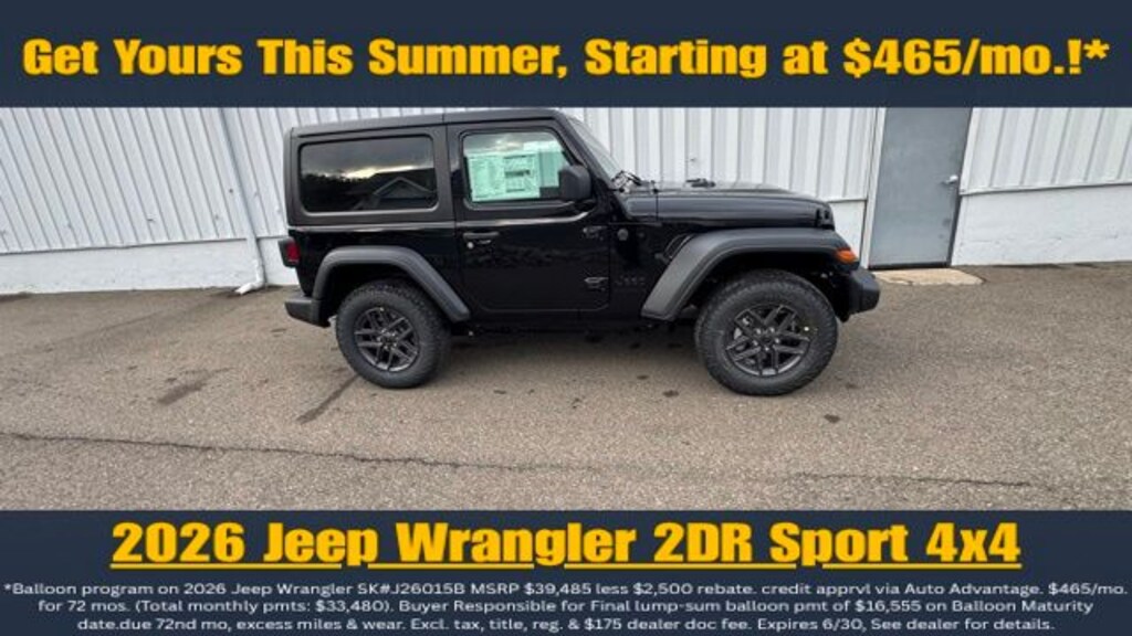 New 2026 Jeep Wrangler Sport S Sport Utility