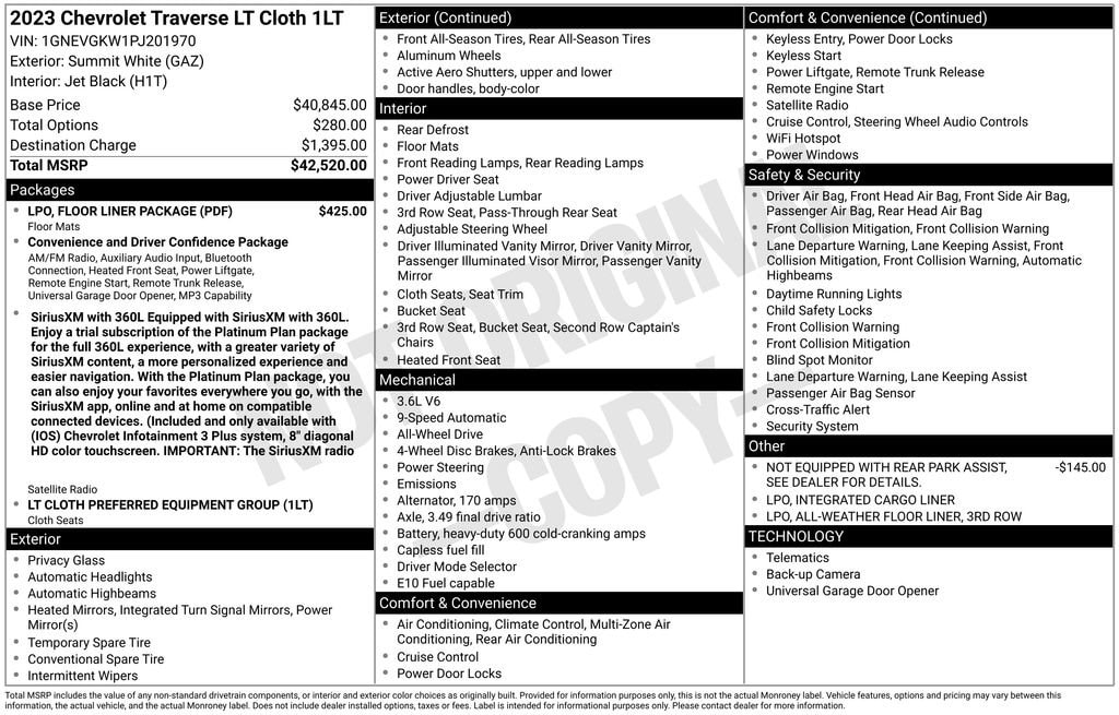 2023 Chevrolet Traverse LT Cloth image 4