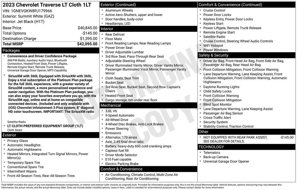 2023 Chevrolet Traverse LT Cloth image 27