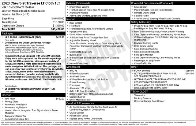 2023 Chevrolet Traverse LT Cloth image 25