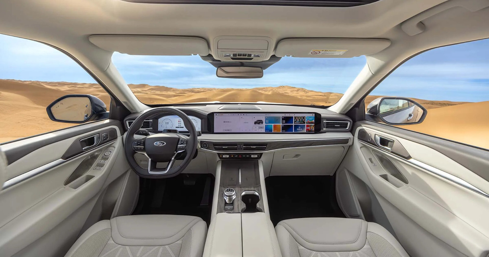 2027 Ford Explorer interior dash and Ford Digital Experience touchscreen