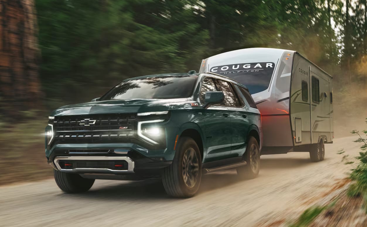 2026 Chevrolet Tahoe towing a camper
