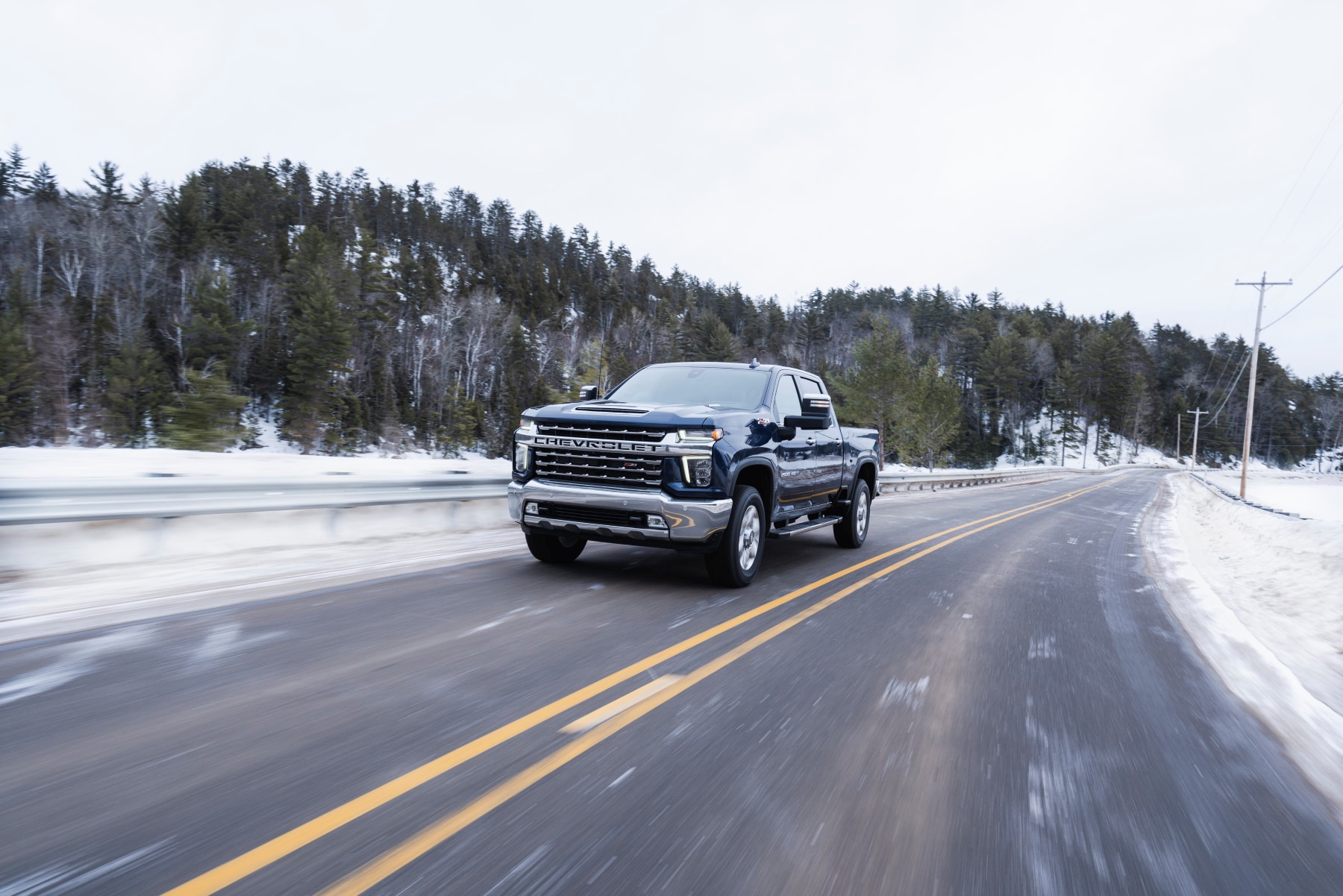 2020 Chevrolet Silverado 2500 HD driving in winter