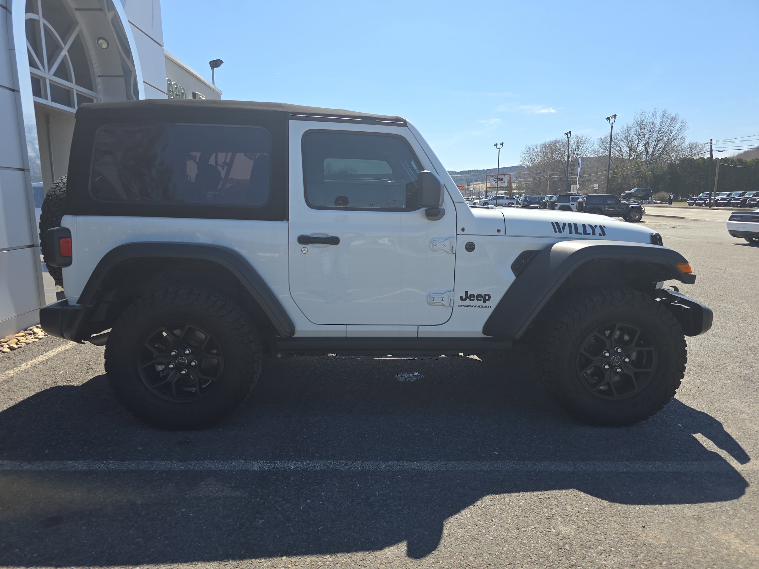 Used 2024 Jeep Wrangler 2-Door Willys with VIN 1C4PJXANXRW199776 for sale in Mansfield, PA
