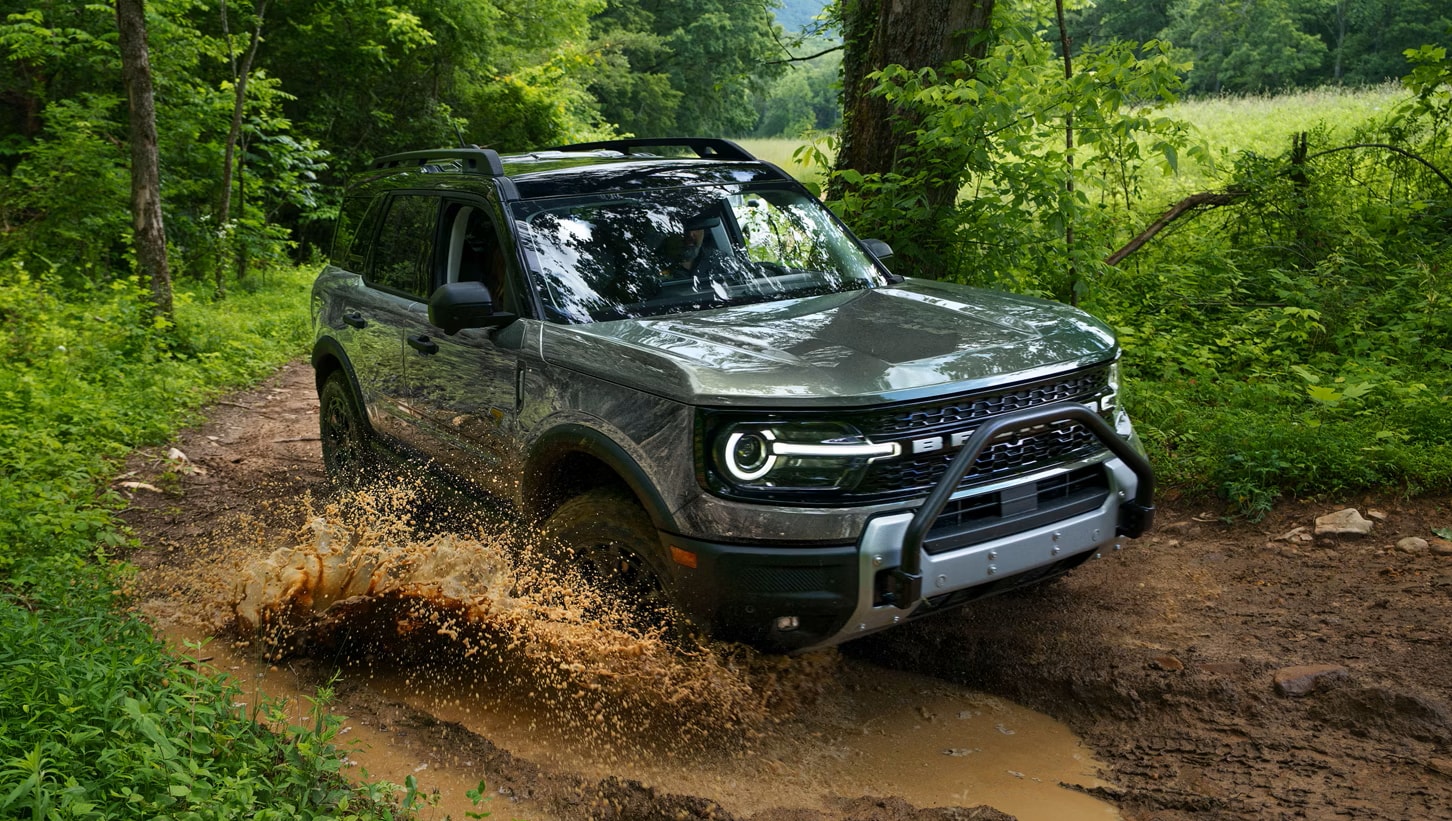 2026 Ford Bronco Sport ripping through muddy terrain